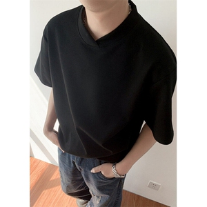夏季挺括短袖T恤男款美式廓形休闲宽松半袖立领上衣 TW122图片