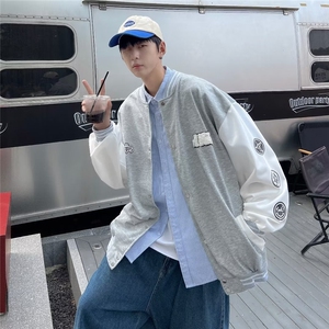 棒球服男韩版潮流夹克ins高街休闲衣服秋季潮牌宽松外套W3712-P34