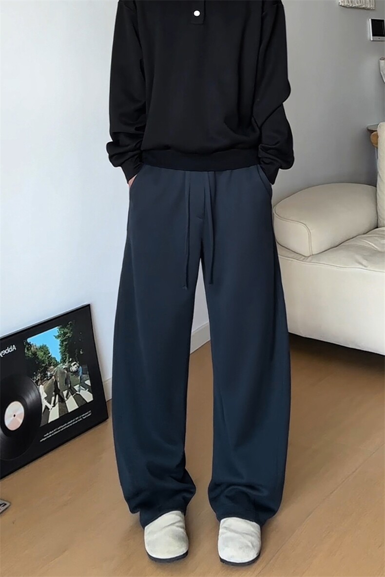 重磅华棉弯刀运动卫裤男秋季潮牌美式复古宽松大码阔腿休闲长裤子,男装休闲裤,电商A001-1