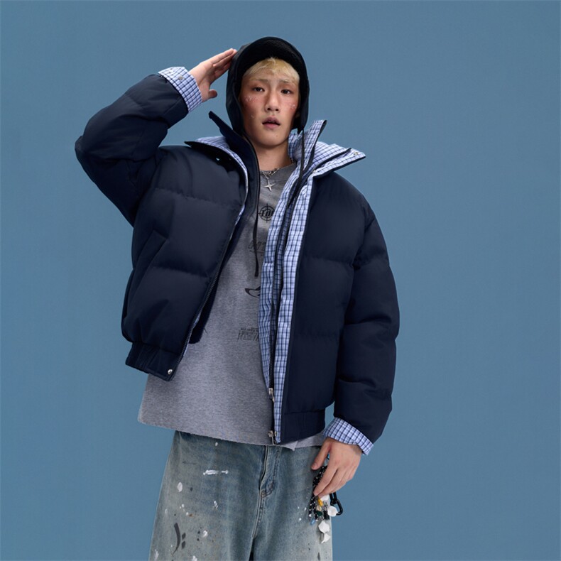 冬季新品得物美式潮流高品质格子加绒加厚棉衣外套棉服MY5566-P88,男装棉衣,星座610B-1