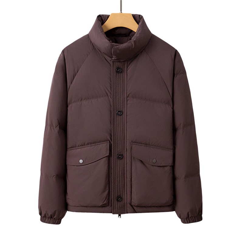 2025新款冬季纯色无帽立领男士短款休闲时尚男士羽绒服912P340,男装羽绒服,电商A355（原A415）
