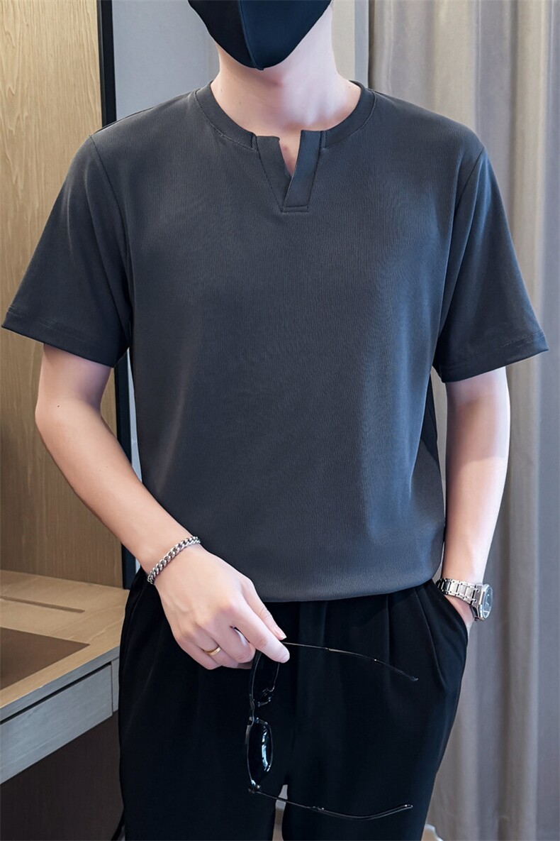 夏打底衫纯色百搭纯色圆领T恤短袖社会小伙A236-82557-特P33,男装T恤,电商A236