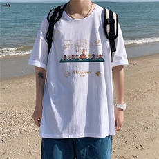 1港风印花情侣日系风潮大码M-5XL短袖T恤男DT7652P25控38，男装T恤，星座226-2