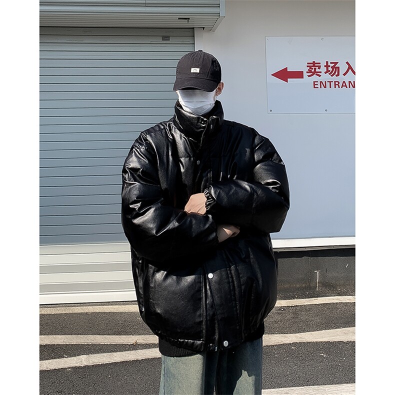 皮棉服男韩版潮流高街帅气加厚2024冬季新款ins宽松棉衣MF152-P89,男装棉衣,星座412-3