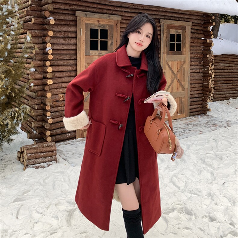有货主推安格拉红兔毛内胆加厚毛呢外套2B218-D21-P205,控308,女装毛呢外套,2B218