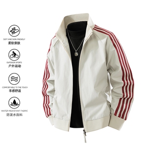立领开衫夹克男2025新款拉链卫衣条纹运动休闲外套JK02567-P75图片