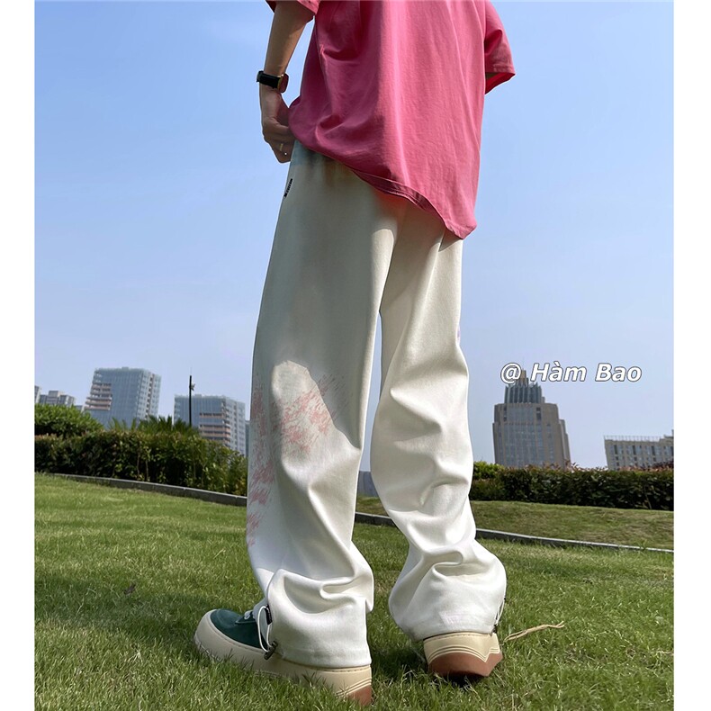 现货~夏季多巴胺休闲裤街舞彩绘刷漆运动裤1XZ502-K676-P60控79,女装休闲裤,星座502