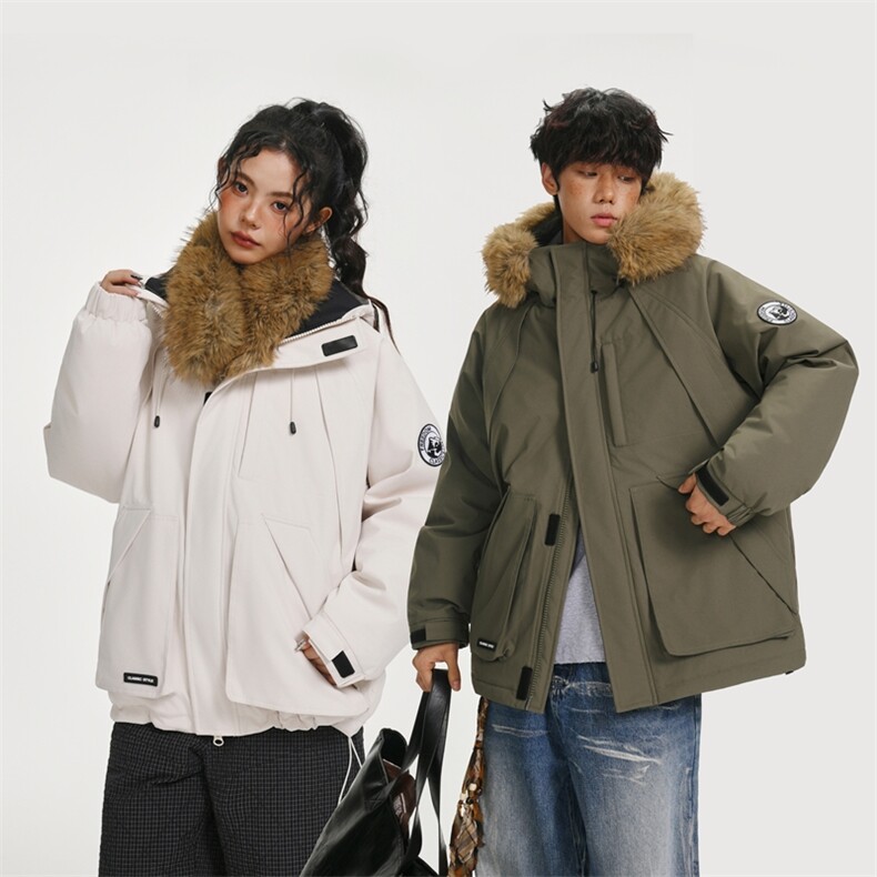 CC929-P130冬季户外工装毛领棉衣连帽棉服中性情侣防风外套大码,男装棉衣,星座405-3