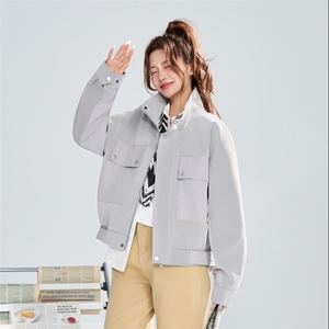 多口袋工装夹克女春秋宽松机能风潮流百搭外套 XZ309 JK8008 P95图片