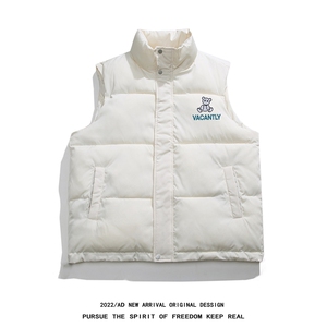 白底   冬季白鸭绒立领马甲宽松保暖羽绒服 MJ611 P115控158图片