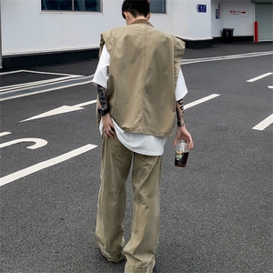 美式潮牛仔夹克男生廓形设计坎肩马甲 HJ7003 P65图片
