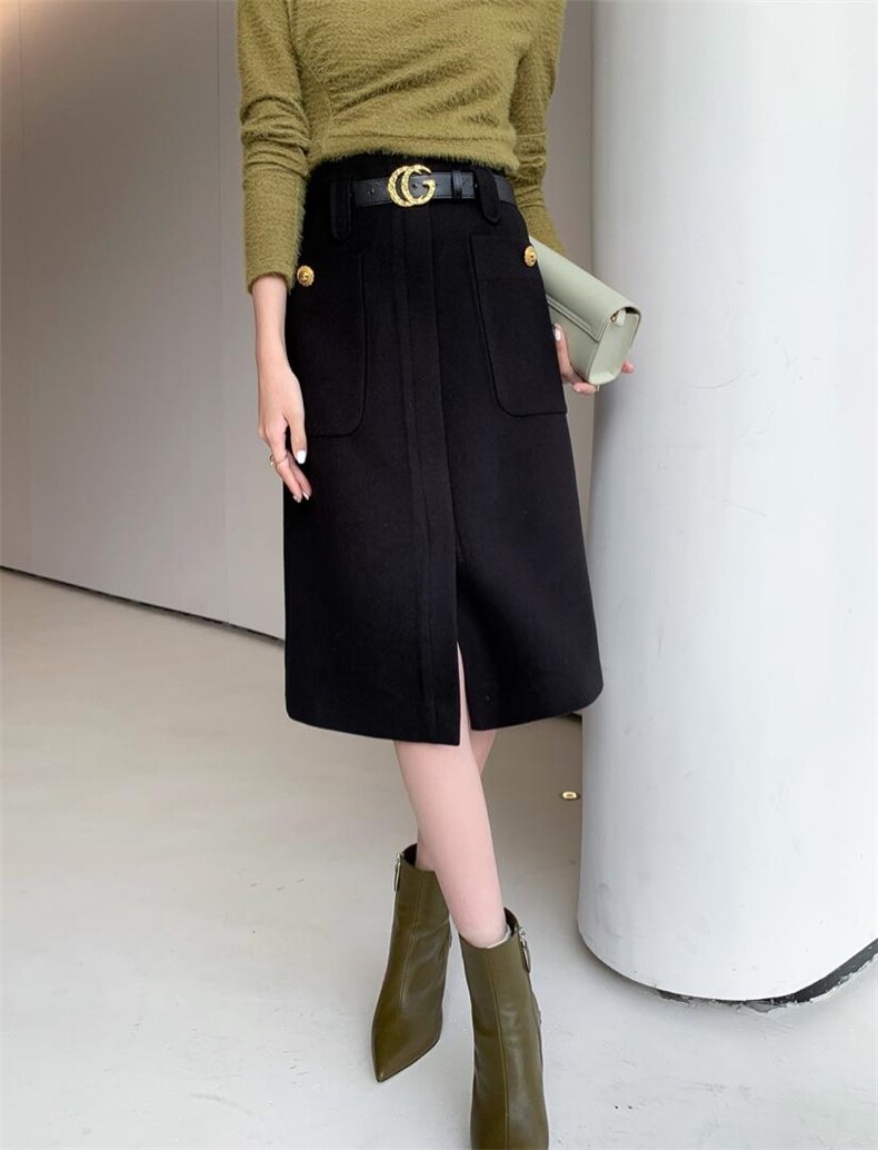 冬季新品半裙S—XXL，女装半身裙，束索