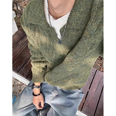 假两件麻花毛衣男冬季慵懒毛线衣软糯内搭v领针织衫MZ13，男装针织衫/毛衣，星座1116A（原606A-3）