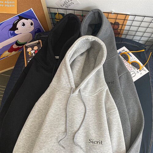 WY2098-P40 纯棉连帽卫衣男大码运动帽衫宽松薄外套男图片