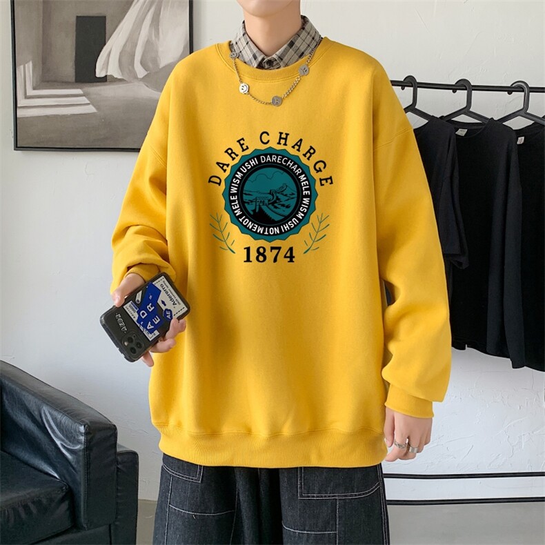 Y2478P38！21年秋冬新款港风日系大码印花长袖圆领卫衣男,男装卫衣,星座510A-1