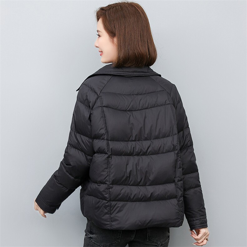 特价羽绒服女冬季新款短款长袖衬衫翻领气质90白鸭绒外套,女装羽绒服,曼沙奕珂