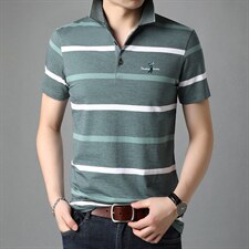 夏季新款男士翻领短袖t恤中年有领男装上衣服休闲POLO衫图片