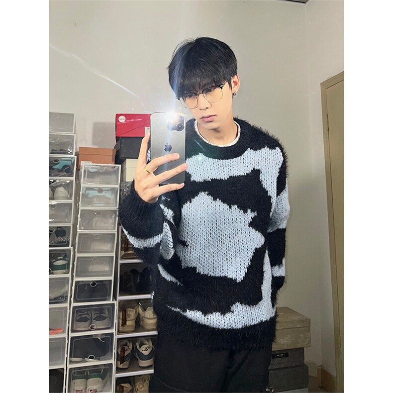 博主图cleanfit马海毛毛衣男宽松慵懒风高级感针织衫MY05-P65,男装针织衫/毛衣,星座1007（原301D）