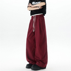 8XL-M假两件双腰山本裤条纹休闲西裤男夏宽松大码阔腿裤KZ052P60，男装休闲裤，电商B312