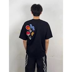 万针全刺绣工艺得物抖音高品质260克纯棉双纱美式高街短袖T恤P33，男装T恤，电商A486