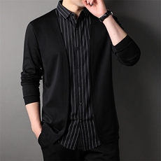 B6585钱塘2020-3秋季假两件衬衫开衫精品主推高品P80，男装衬衫，钱塘207-3