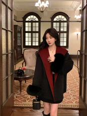 2025年秋季新款针织女士短款大衣时尚休闲通勤百搭，女装皮草，宸诺服饰