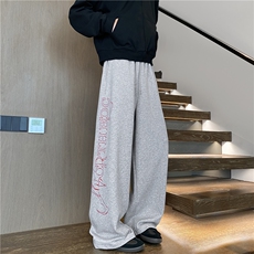 抖音品质美式潮流字母印花设计感宽松卫裤B315-K25815-特p40控78，男装休闲裤，电商B315