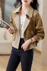 高端时尚小个子短款风衣女2024春秋季新款洋气减龄小香风夹克外套，女装风衣，仁梯