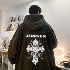 抖音品质美式高街字母印花上衣复古水洗卫衣JK23385特p53-控88，男装卫衣，星座605(原A050)