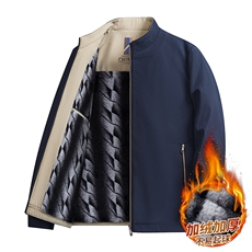 冬季男士立领棉服加绒加厚棉袄保暖休闲中年夹克衫爸爸外套男装，男装夹克，钱塘6003（原4033）