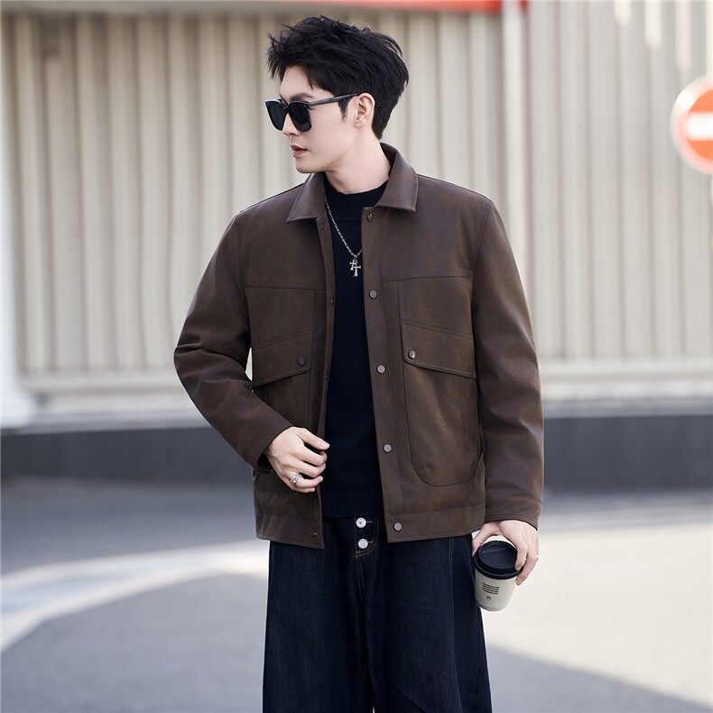 新标90绒羽绒服男冬季2025新款皮夹克外套A313-8878-P245,男装夹克,电商A313