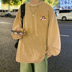 直播品质 重磅纯棉 美式蜡染水洗做旧潮牌宽松长袖t恤 CT301特P38图片