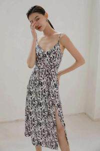 碎花吊带连衣裙质感超好，女装背心吊带，ES MODISH