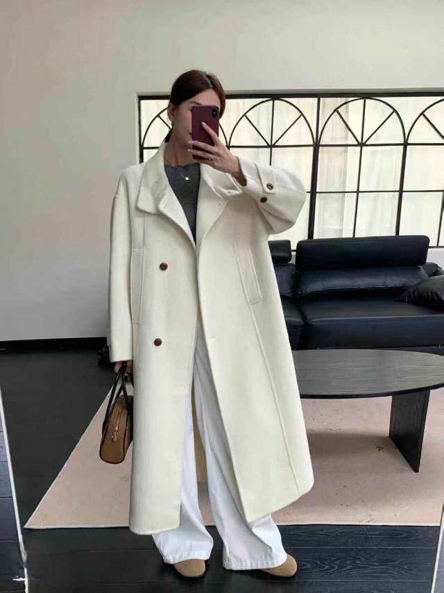 新款立领韩系高品质薅羊毛手工制作双面羊毛大衣，女装双面呢大衣，依嘟服饰