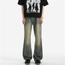 C315-G3022现货高质量高街复古重工洗水猫须马骝牛仔裤(P65限89)4，男装牛仔裤，电商C315