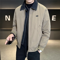M-4XLB3539827P190绿色2025牛仔假两件翻领冬季男羽绒服外套，男装羽绒服，电商B353