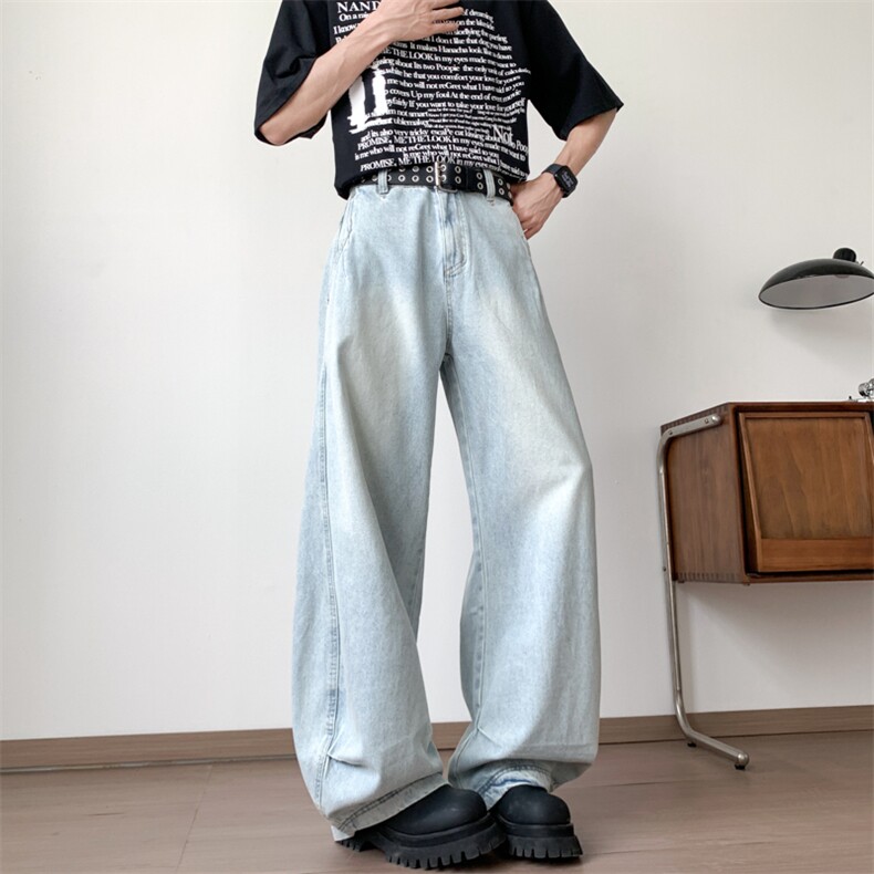 美式复古牛仔裤男女潮牌宽松直筒裤N01157-P53，男装牛仔裤，星座308B-2