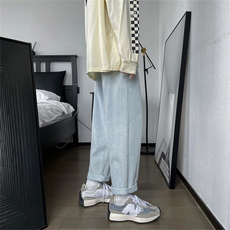 2025春装大货牛仔裤男女中性直筒纯色长裤A080-9231-P30控48,男装牛仔裤,电商A080
