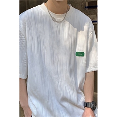 1港风弧形设计短袖T恤大码M-5XL情侣男士短袖T恤男DT8765P30控49，男装T恤，星座226-2