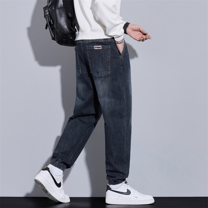 春季2026款潮牌束脚牛仔裤男休闲宽松百搭显瘦哈伦裤J8077-P45特,男装牛仔裤,星座509