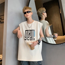 加大加肥大码休闲无袖T恤，男装T恤，星座506