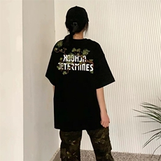 万针全刺绣工艺抖音得物高品质260克重磅纯棉双纱美式高街短袖T恤，男装T恤，电商A486