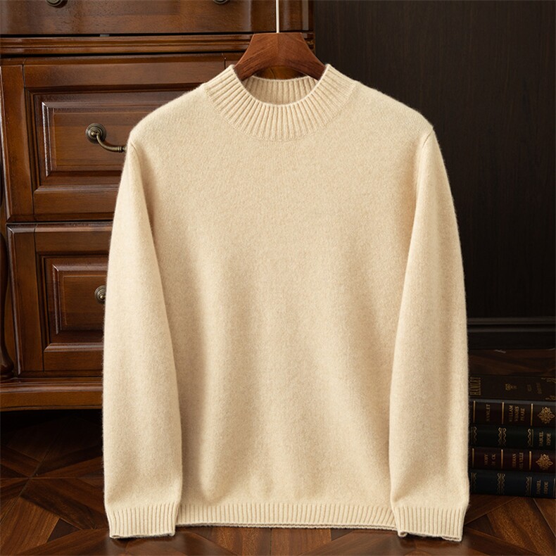 高品质男士圆领羊绒衫羊绒保暖舒适经典简约设计，男装羊绒套衫，鼎坤羊绒