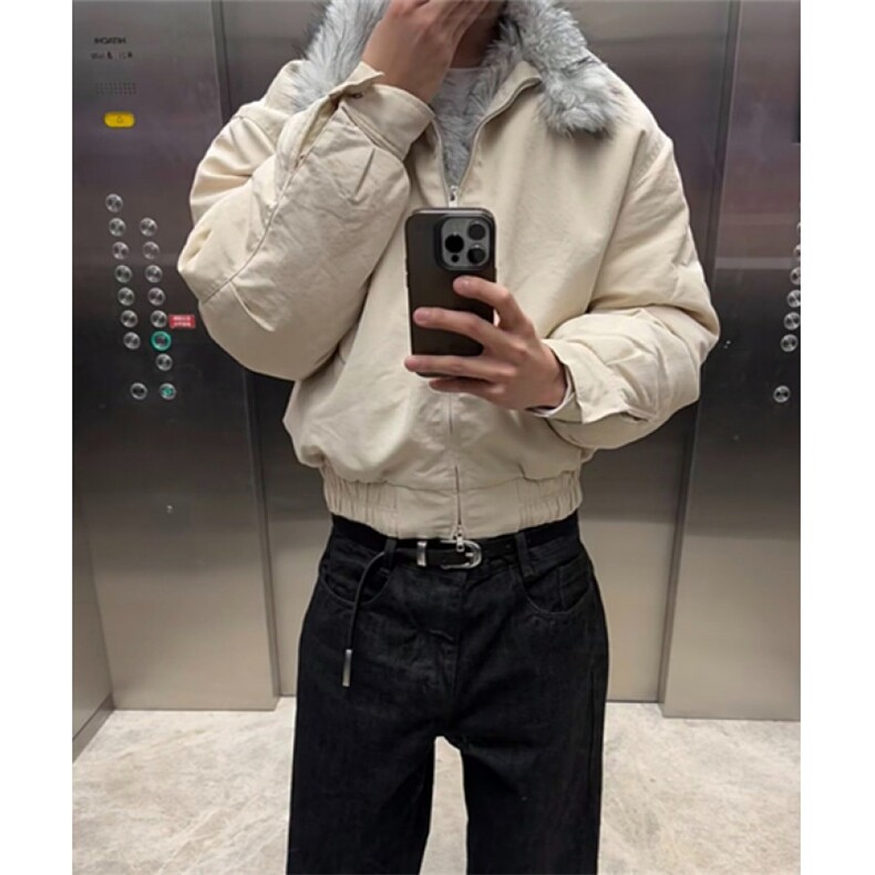 加绒加厚外套男cleanfit重磅立领帆布水洗棉服夹克M8892,男装夹克,星座1116A（原606A-3）