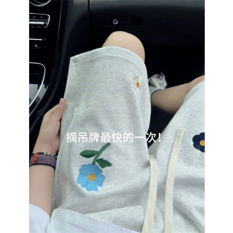 B221美式ins高街刺绣小花休闲短裤五分裤LK25544-特P25控58.8,男装休闲裤,电商B221