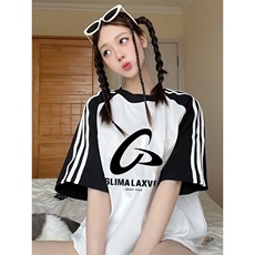 黑袖拼白色