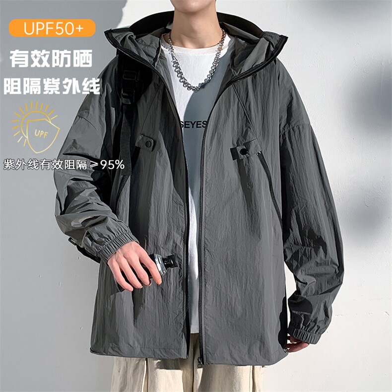 特批P58无差价夏季新款UPF50+户外防紫外线登山连帽防晒衣男J2604图片