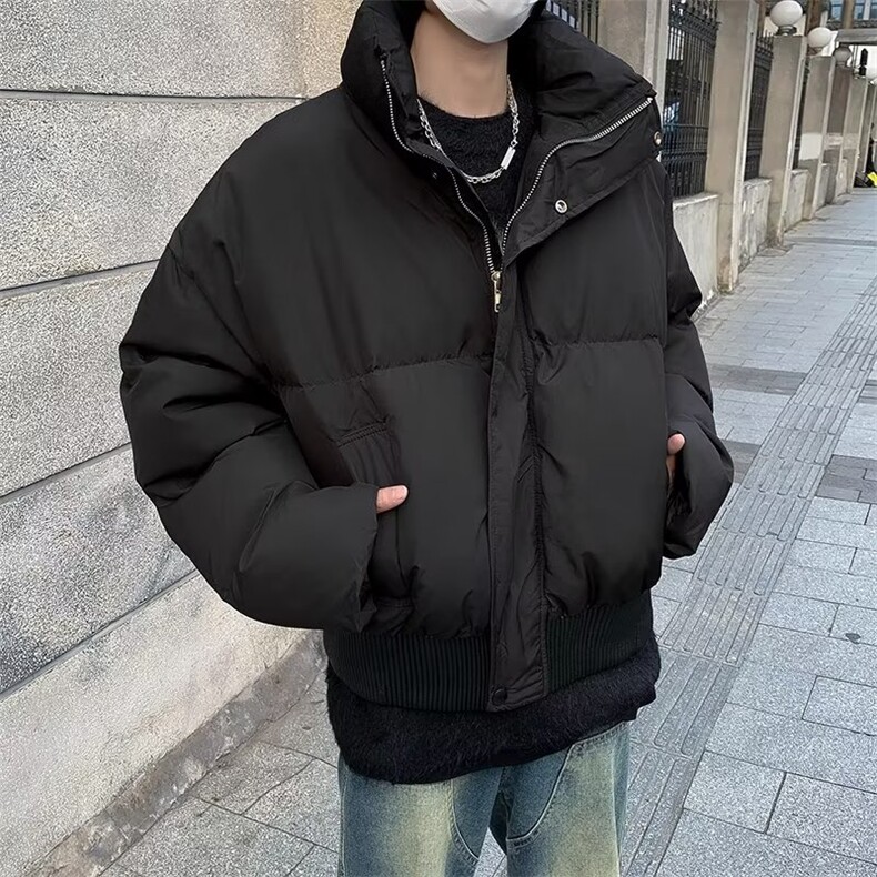 棉服冬季潮牌短款棉衣外套设计感小众加厚宽松立领面包服棉袄,男装棉衣,星座716-2
