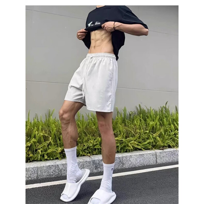 黑色尼龙速干短裤男夏季美式复古健身篮球运动裤XDK55图片