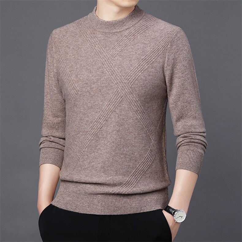 CM61119钱塘2020-2商务休闲纯色新款冬季厚款中年男士羊毛衫P147图片